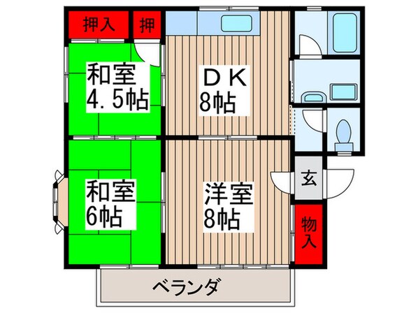 オ－タムＢの物件間取画像